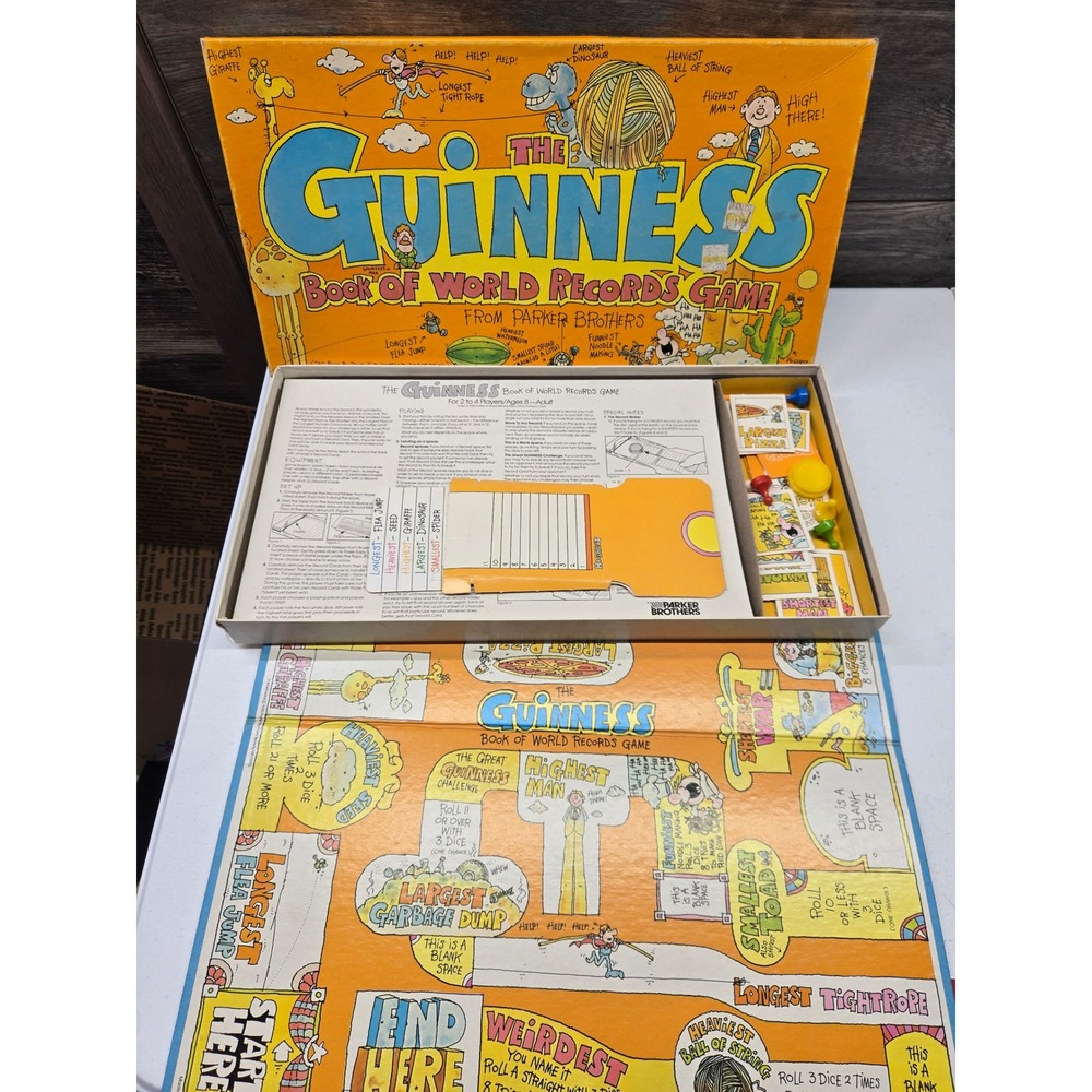 Vintage 1979 Guinness Book of World‎ Records Game Parker Brothers Retro Board Gm